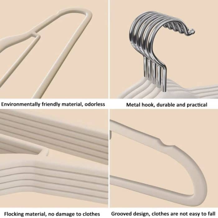 10 teile/paket 41cm Beflockung Kleiderbügel Nicht-Slip Spurlose Kleidung Rack Haken – Bild 8