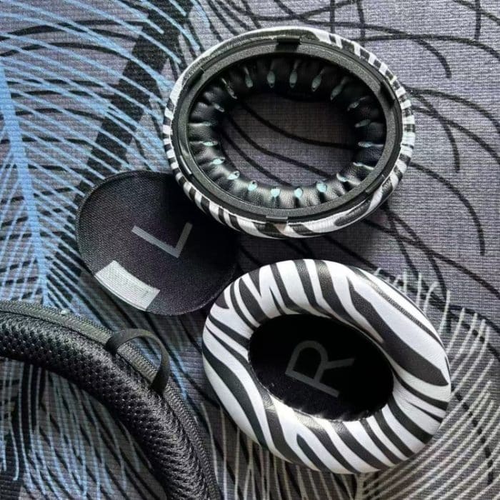 Für BOSE 700/NC700, 2 Stück Kopfhörer-Schwammabdeckung mit Pad, Zebra Print – Bild 3
