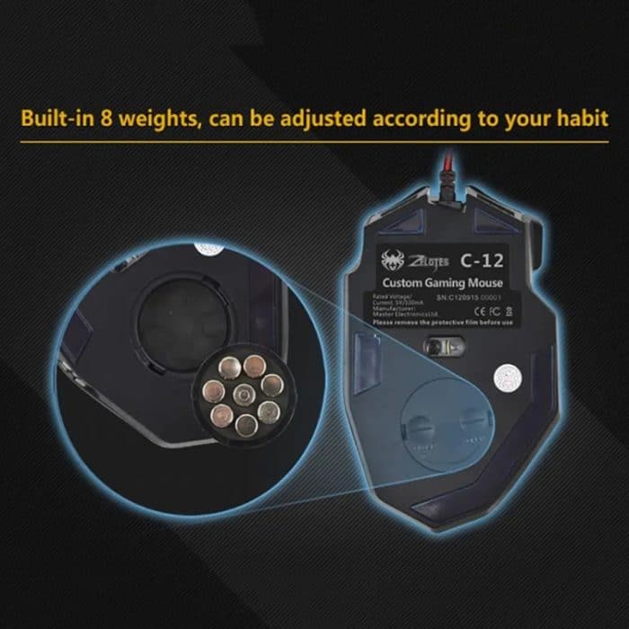 ZELOTES C12 12-Tasten Ergonomische Programmierung Benutzerdefinierte Gaming-Maus mit Kabel, C12 – Bild 8
