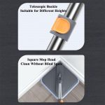 Quadratischer Spin Mop und Eimer mit 2 Wischpads, getrenntes sauberes und schmutziges Wasser – Bild 7
