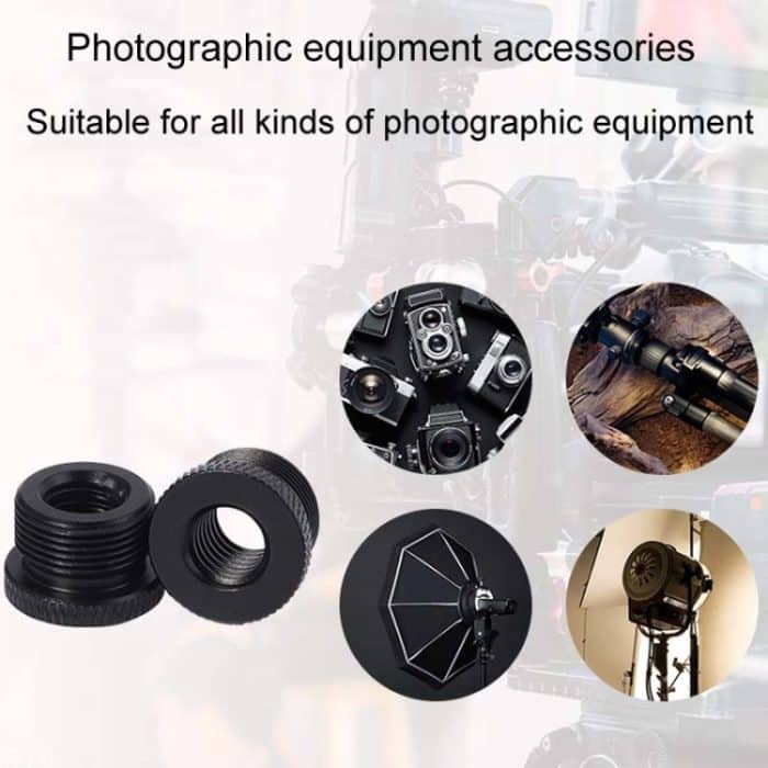 2 stücke Metall 3/8 Weibliche Zu 5/8-27 Männlichen Adapter Schrauben Mikrofon Steht Umwandlung Foto Zubehör – Bild 2