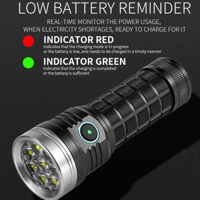 Aluminium Ring 8 Löcher Gerade Taschenlampe Outdoor Camping Taschenlampe, W5185 – Bild 3