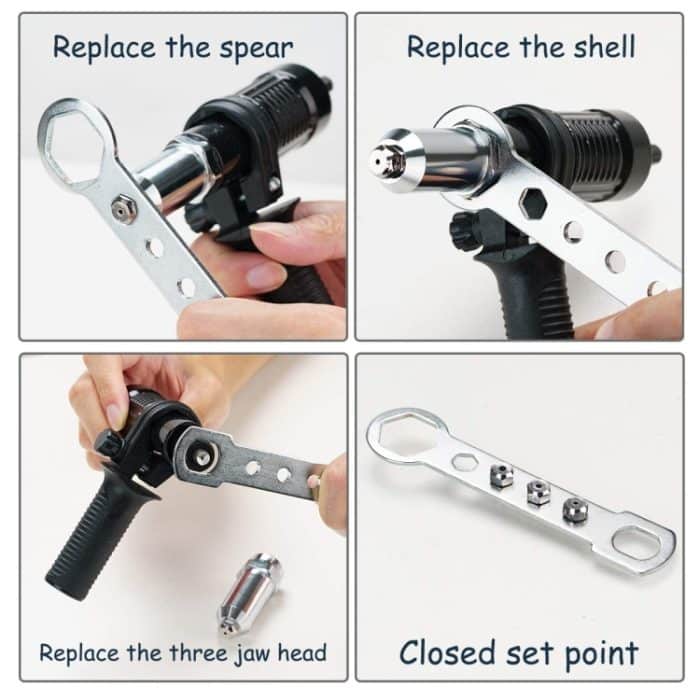 Elektrische Nietmutternmaschine Kernziehzubehör Nietwerkzeuge Akku-Nietbohradapter – Bild 4