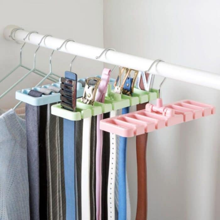 Gürtel Aufhänger Schal Krawatte Rack Halter Für Kleiderschrank Schrank Lagerung Organizer, Small Green, Small Blue, Small Pink, Large Black, Large White, Large Coffee – Bild 4