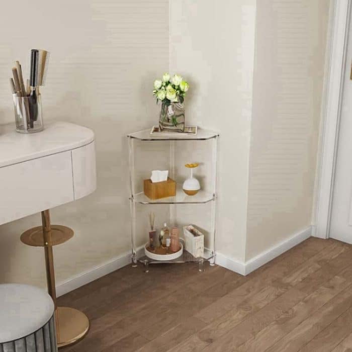 Polygonaler 3-stufiger Ecktisch aus Acryl für die Wandmontage im Wohnzimmer, Küche und Badezimmer, YX140 – Bild 2