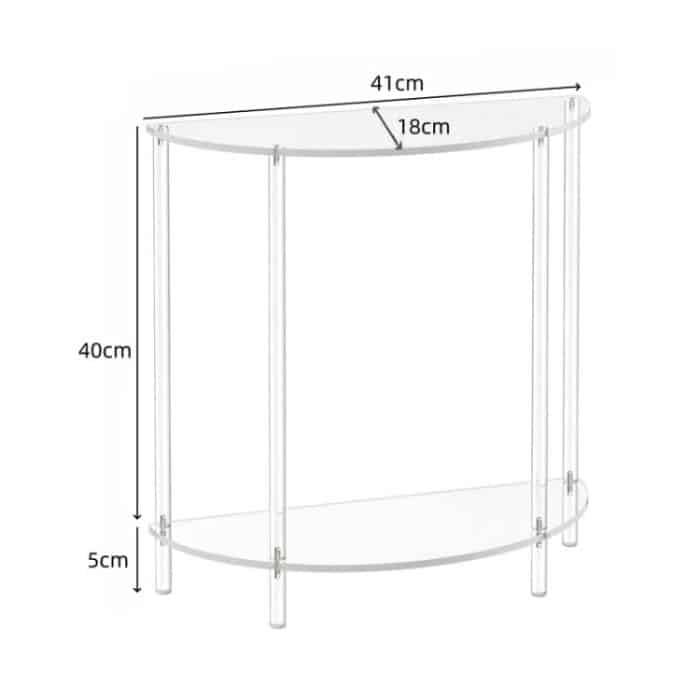 2 schichten Acryl Semi-Oval Wand Seite Tisch Für Wohnzimmer Schlafzimmer Nacht, YX139 – Bild 3