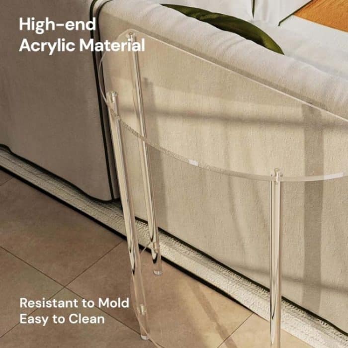 2 schichten Acryl Semi-Oval Wand Seite Tisch Für Wohnzimmer Schlafzimmer Nacht, YX139 – Bild 5