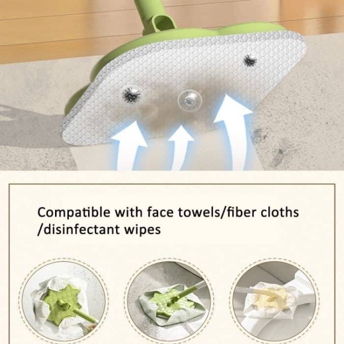 Elektrostatische Staubentfernung, Gesichtstuch aus Papier, spezielles Mopp-Reinigungswerkzeug, 1-section Pole Green, 1-section Pole Cream White, 4-section Pole Green, 4-section Pole Cream White – Bild 4