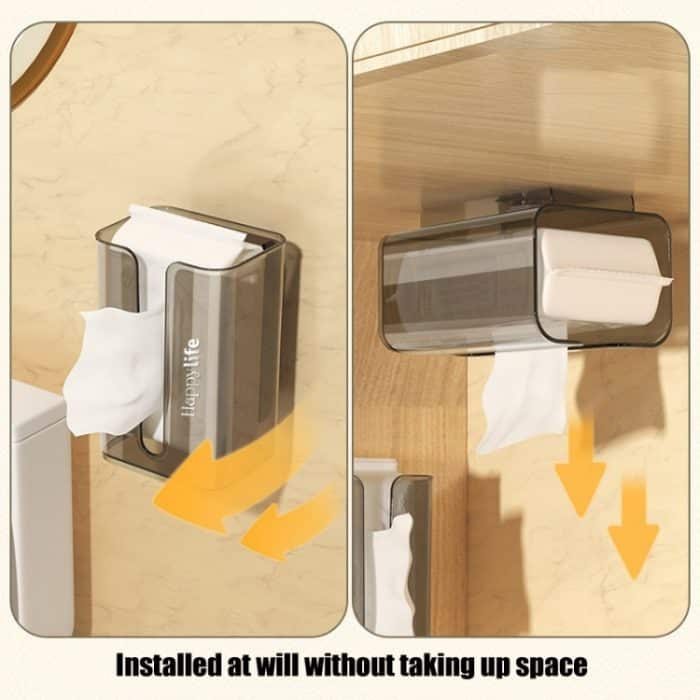 Tissue-Box-Halter mit Saugnapf Wandmontierte Tissue-Box-Abdeckung – Bild 4