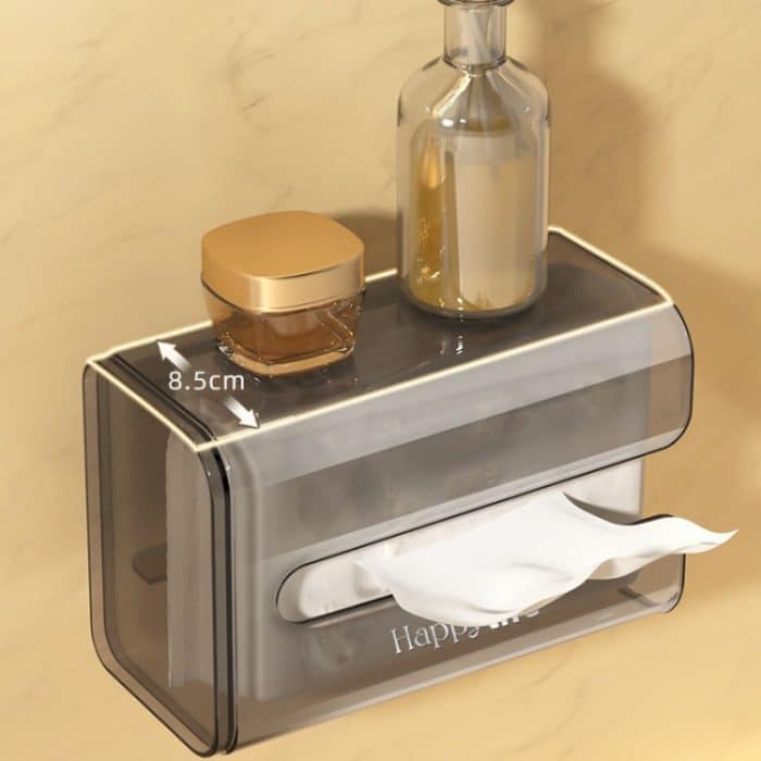 Tissue-Box-Halter mit Saugnapf Wandmontierte Tissue-Box-Abdeckung – Bild 7