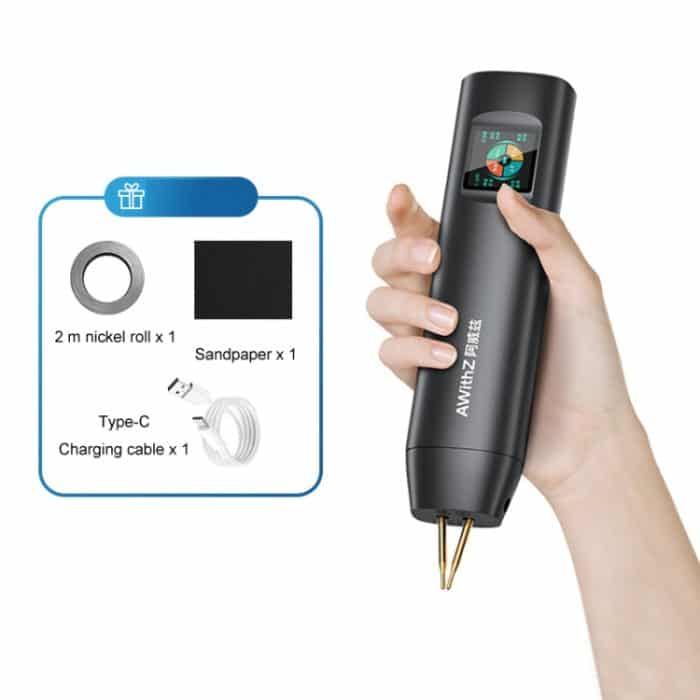 Tragbares, handgeführtes Punktschweißgerät mit Lithiumbatterie und Nickelblech von AwithZ mit Farbbildschirm – Bild 2