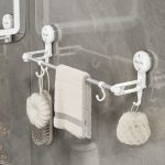 Saugnapf Handtuchhalter Home rotierenden Regal Küche Bad Lagerung Aufhänger beweglichen Haken – Bild 2