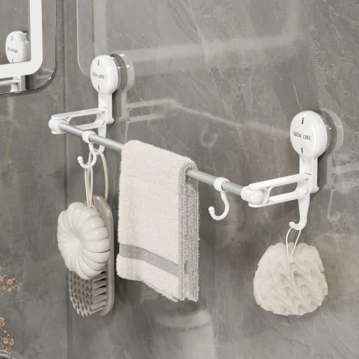 Saugnapf Handtuchhalter Home rotierenden Regal Küche Bad Lagerung Aufhänger beweglichen Haken – Bild 2