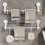 Saugnapf Handtuchhalter Home rotierenden Regal Küche Bad Lagerung Aufhänger beweglichen Haken – Bild 4