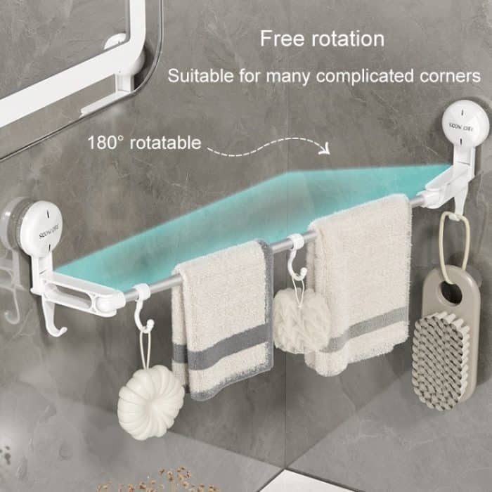 Saugnapf Handtuchhalter Home rotierenden Regal Küche Bad Lagerung Aufhänger beweglichen Haken – Bild 5