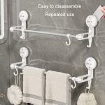 Saugnapf Handtuchhalter Home rotierenden Regal Küche Bad Lagerung Aufhänger beweglichen Haken – Bild 7