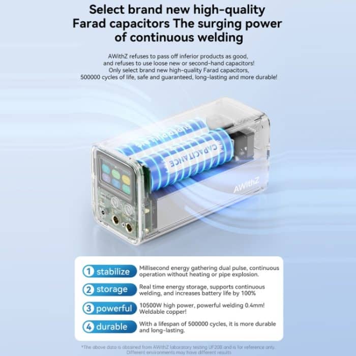 AWithZ Energiespeicherkondensator 18650 Lithiumbatterie DIY Nickelblech-Punktschweißgerät, EU Plug, US Plug, UK Plug – Bild 3