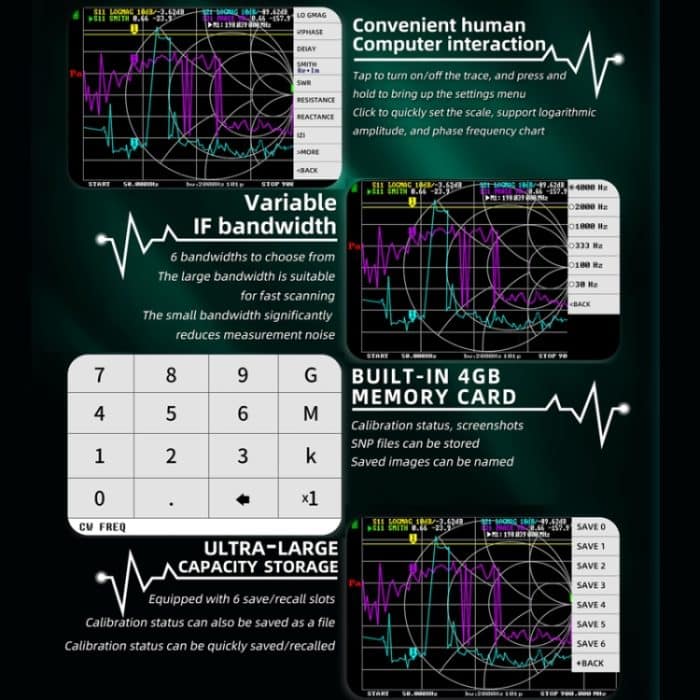 Handheld-Vektor-Netzwerkanalysator Bunter Bildschirm-Netzwerktester, P5 – Bild 9