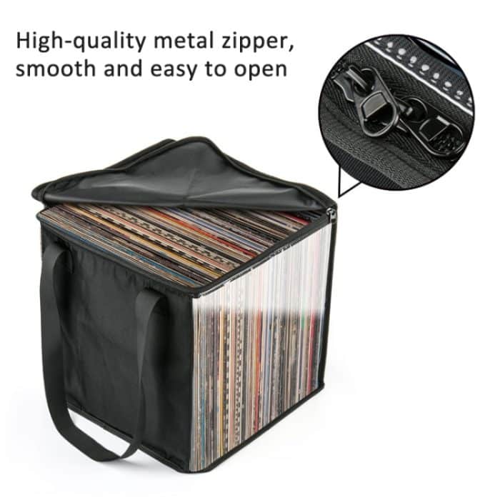 Transparente Aufbewahrungstasche für Schallplatten für bis zu 50 Vinylalben mit einer Größe von bis zu 12 Zoll, Vinyl Record Storage Bag – Bild 4