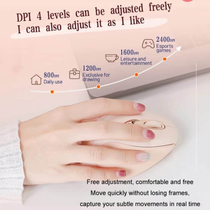 Inphic M8P 2,4G Drahtlose Maus USB Stumm Aufladen Mädchen Büro Tragbare Ergonomische Maus Mit Power Display – Bild 6