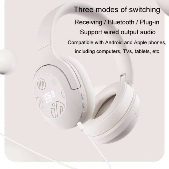 Inphic H1S Bluetooth-Kopfhörer, kabellos, Headset, FM-Hörtest, Hi-Res-Audio-Ohrhörer, Inphic H1S (Khaki) – Bild 3