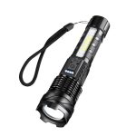 E-SMARTER A76 Teleskop Zoom COB Seite Licht Starke Licht Taschenlampe, P50 Bulb, White Laser