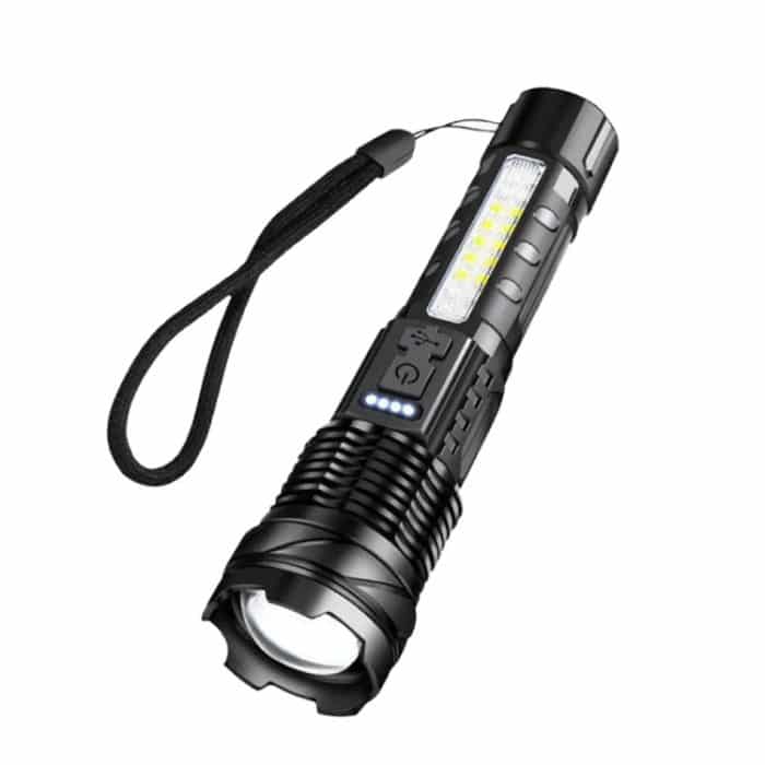 E-SMARTER A76 Teleskop Zoom COB Seite Licht Starke Licht Taschenlampe, P50 Bulb, White Laser – Bild 1