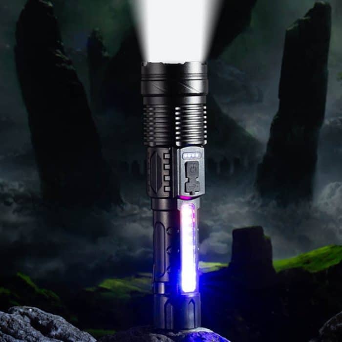 E-SMARTER A76 Teleskop Zoom COB Seite Licht Starke Licht Taschenlampe, P50 Bulb, White Laser – Bild 2