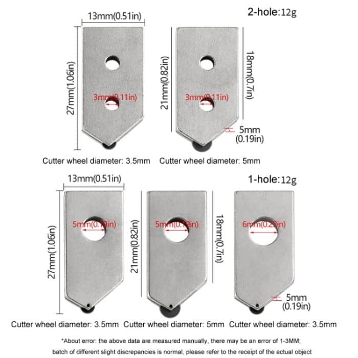 Glasschneidewerkzeug, Glasschneiderkopf, verstellbarer Weinflaschenschneider, 6mm 1-hole 3.5mm Blade Wheel, 3mm 2-hole 5mm Blade Wheel, 5mm 1-hole 5mm Blade Wheel, 3mm 2-hole 3.5mm Blade Wheel, 5mm 1-hole 3.5mm Blade Wheel – Bild 4