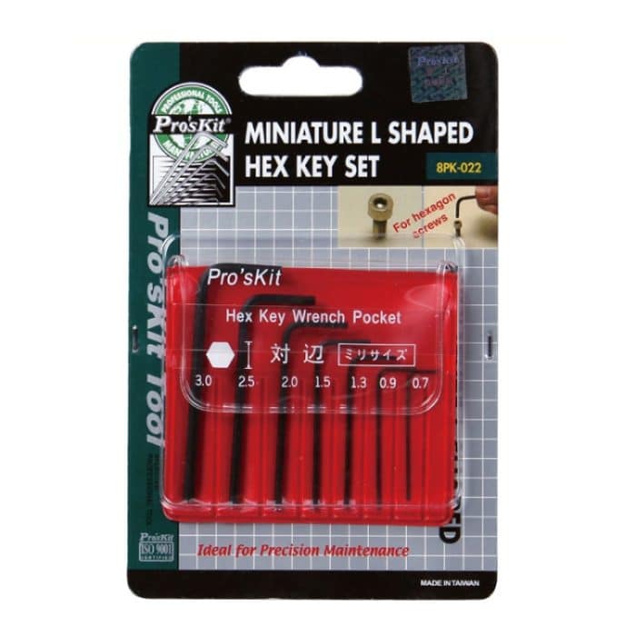 TBD06055848.jpg ProsKit 7-teiliges Set mit Mini-Inbusschlüsseln, 0,7–3 mm, L-förmiges Sechskant-Taschenwerkzeug – Bild 1