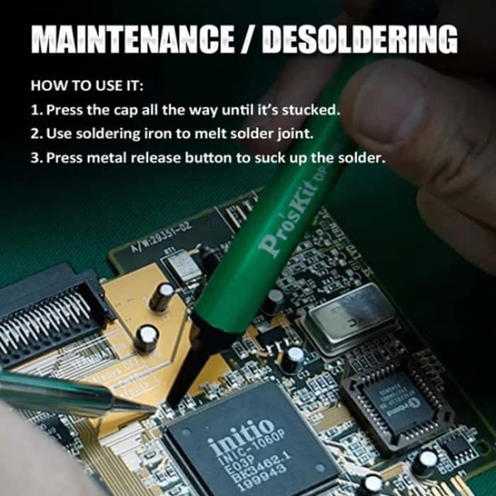 ProsKit DP-366I Mini-Zinn-Saugvorrichtung aus Aluminiumlegierung, antistatische Entlötpumpe – Bild 7