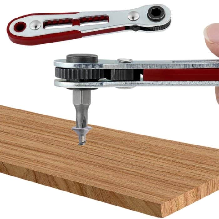 Mini-Schraubendreher mit bidirektionaler Ratsche, Mehrzweck-Steckschlüssel mit manuellem Flachkopf – Bild 2