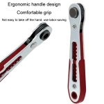 Mini-Schraubendreher mit bidirektionaler Ratsche, Mehrzweck-Steckschlüssel mit manuellem Flachkopf – Bild 5