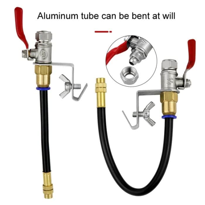 Winkelschleifer Marmor-Schneidemaschine Wasserbefüllungs-/Sprühvorrichtung Kühlung Abstauben Staubsprühdüse, 1 Snap Spout + Waterproof Tape, 1 Snap Aluminum Tube Spout-Longer, Bamboo Tube, 1 Snap Aluminum Tube Spout-Short – Bild 4