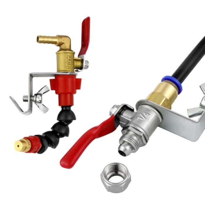 Winkelschleifer Marmor-Schneidemaschine Wasserbefüllungs-/Sprühvorrichtung Kühlung Abstauben Staubsprühdüse, 1 Snap Spout + Waterproof Tape, 1 Snap Aluminum Tube Spout-Longer, Bamboo Tube, 1 Snap Aluminum Tube Spout-Short – Bild 5