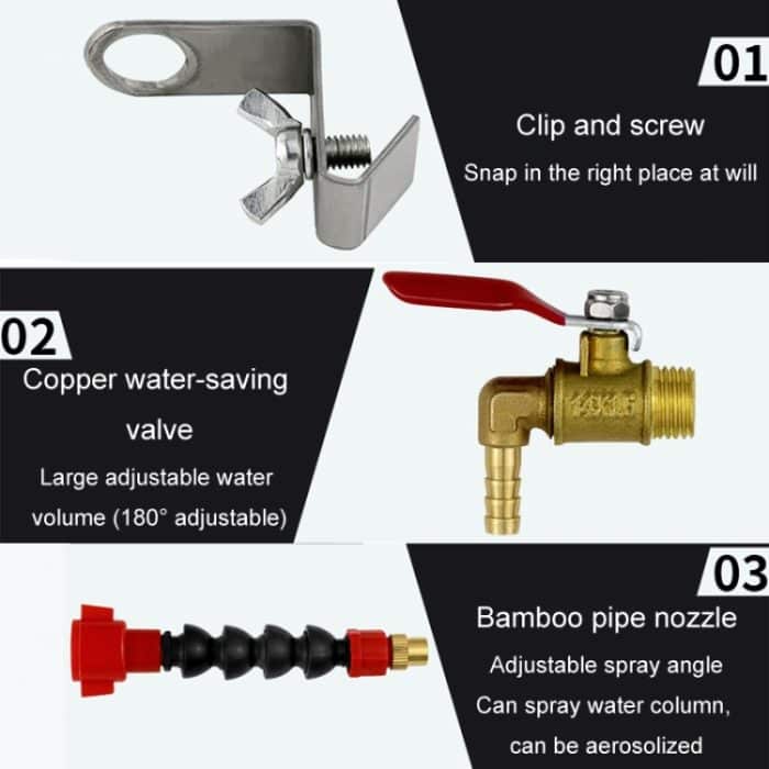 Winkelschleifer Marmor-Schneidemaschine Wasserbefüllungs-/Sprühvorrichtung Kühlung Abstauben Staubsprühdüse, 1 Snap Spout + Waterproof Tape, 1 Snap Aluminum Tube Spout-Longer, Bamboo Tube, 1 Snap Aluminum Tube Spout-Short – Bild 6