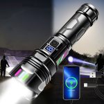 E-SMARTER A08 Taschenlampe mit flachem Anschluss und Digitalanzeige, fluoreszierender Streifen, Hochleistungs-LED, starkes Licht – Bild 2