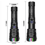 E-SMARTER A08 Taschenlampe mit flachem Anschluss und Digitalanzeige, fluoreszierender Streifen, Hochleistungs-LED, starkes Licht – Bild 12