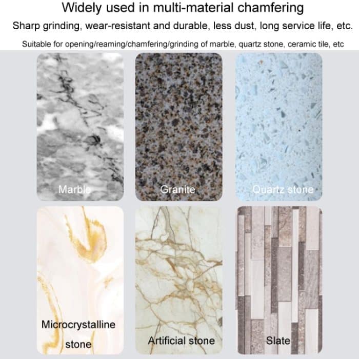 Diamant-Anfasmaschine, konischer Schleifstift, Fliesen, Marmor, Quarz, Bohrlochreibahle, Winkelschleifer, Bohrer, Small Diameter-Pointed, Small Diameter-Flat Head, Large Diameter-Pointed, Large Diameter-Flat Head – Bild 11