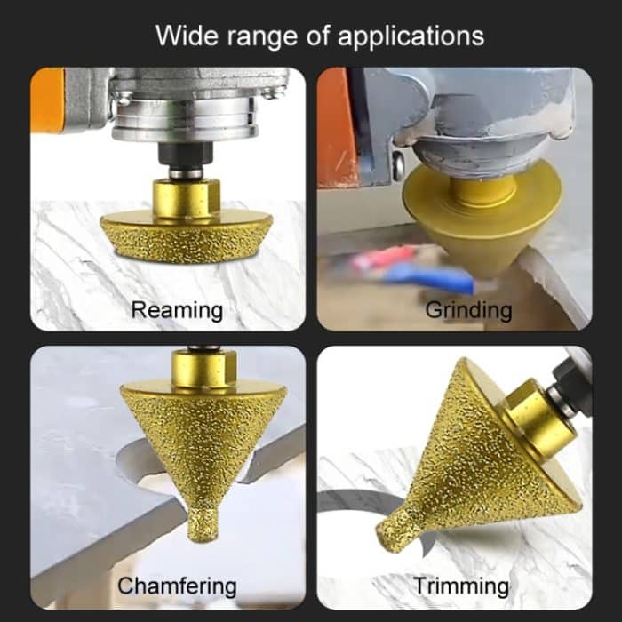 Diamant-Anfasmaschine, konischer Schleifstift, Fliesen, Marmor, Quarz, Bohrlochreibahle, Winkelschleifer, Bohrer, Small Diameter-Pointed, Small Diameter-Flat Head, Large Diameter-Pointed, Large Diameter-Flat Head – Bild 10