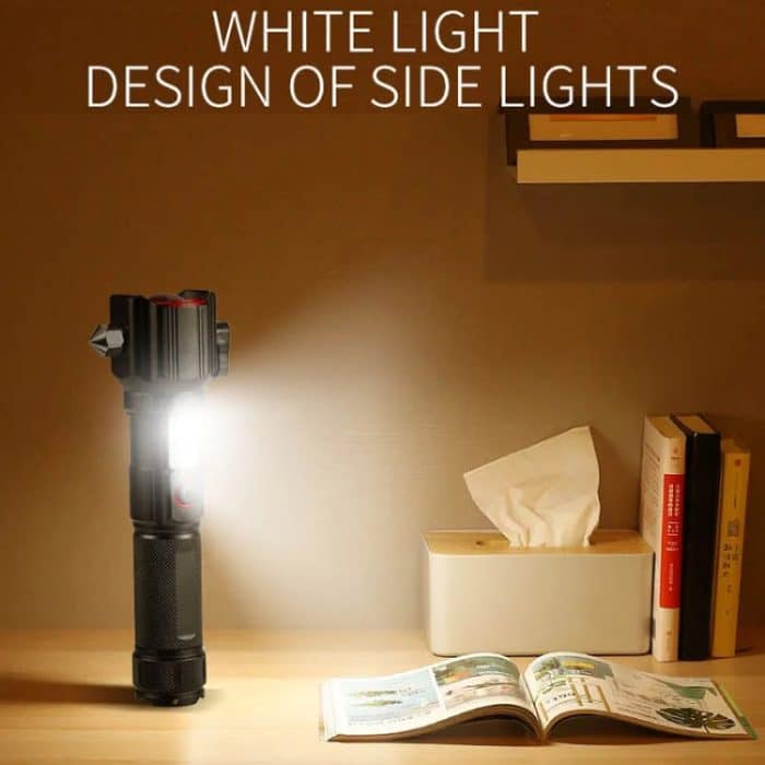 Laser-Taschenlampe, lebensrettende Taschenlampe, Sicherheitsgurt-Durchtrenner, Notfall-Auto-Backup-Tool, Taschenlampe – Bild 17