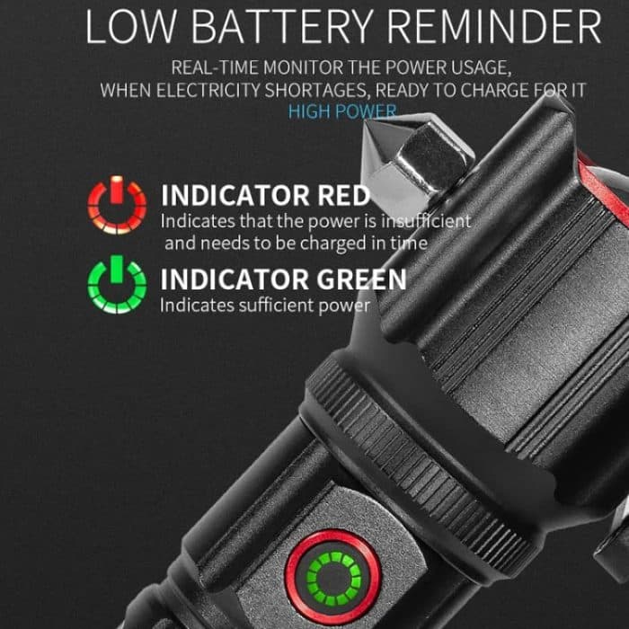 Laser-Taschenlampe, lebensrettende Taschenlampe, Sicherheitsgurt-Durchtrenner, Notfall-Auto-Backup-Tool, Taschenlampe – Bild 7