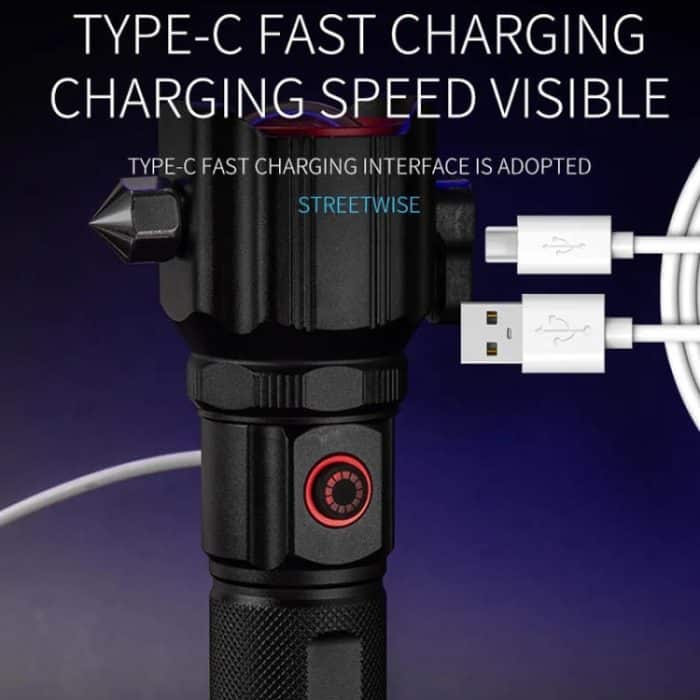 Laser-Taschenlampe, lebensrettende Taschenlampe, Sicherheitsgurt-Durchtrenner, Notfall-Auto-Backup-Tool, Taschenlampe – Bild 10