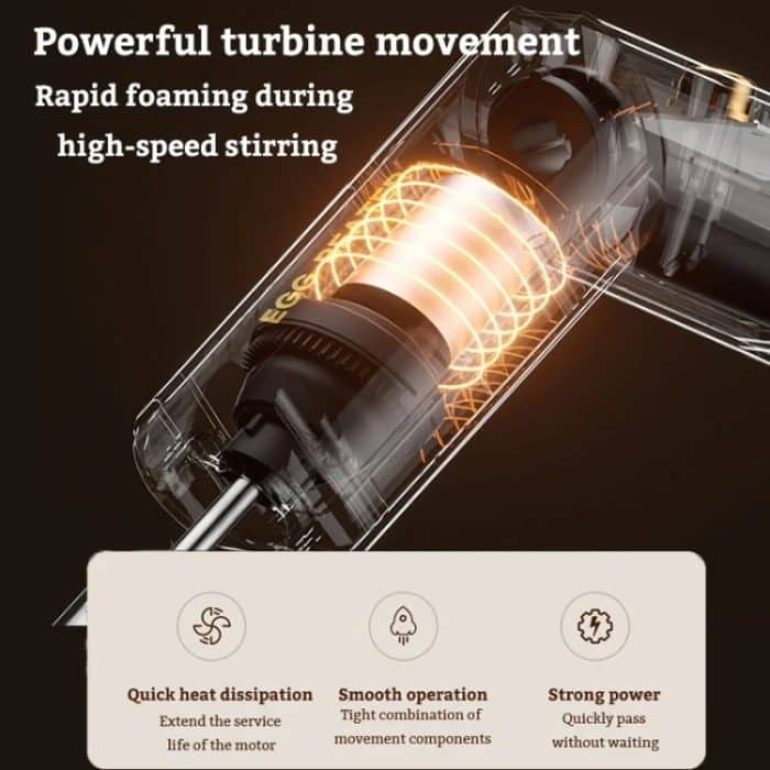 Drehbarer, zusammenklappbarer elektrischer Eierschläger mit Doppelkopf, vollautomatischer kabelloser Backmixer – Bild 7