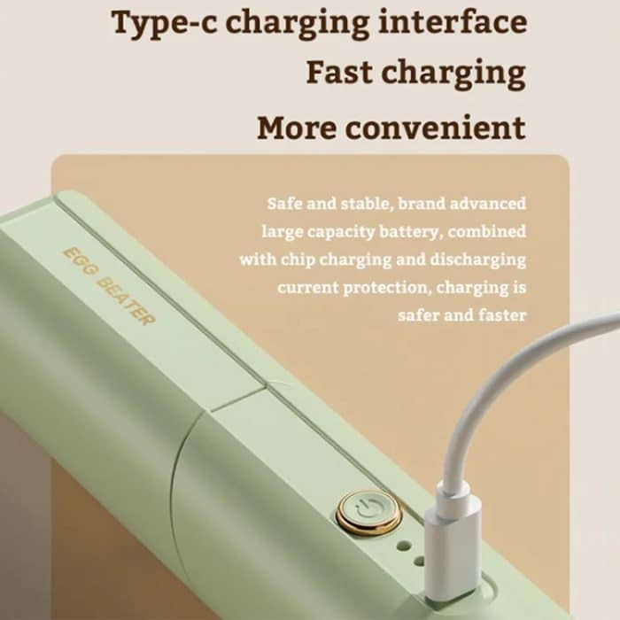 Drehbarer, zusammenklappbarer elektrischer Eierschläger mit Doppelkopf, vollautomatischer kabelloser Backmixer – Bild 9