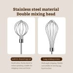 Drehbarer, zusammenklappbarer elektrischer Eierschläger mit Doppelkopf, vollautomatischer kabelloser Backmixer – Bild 10