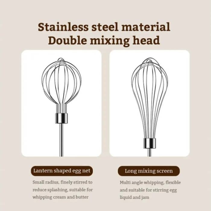 Drehbarer, zusammenklappbarer elektrischer Eierschläger mit Doppelkopf, vollautomatischer kabelloser Backmixer – Bild 10