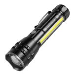 E-SMARTER P27 Taschenlampe mit Stiftclip und starkem Licht, Laserdocht, hochhelles Seitenlicht, Notfall- und Abenteuer-Taschenlampe für den Außenbereich, P27