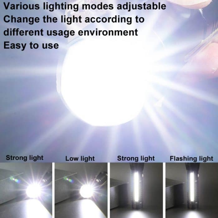 E-SMARTER P27 Taschenlampe mit Stiftclip und starkem Licht, Laserdocht, hochhelles Seitenlicht, Notfall- und Abenteuer-Taschenlampe für den Außenbereich, P27 – Bild 5