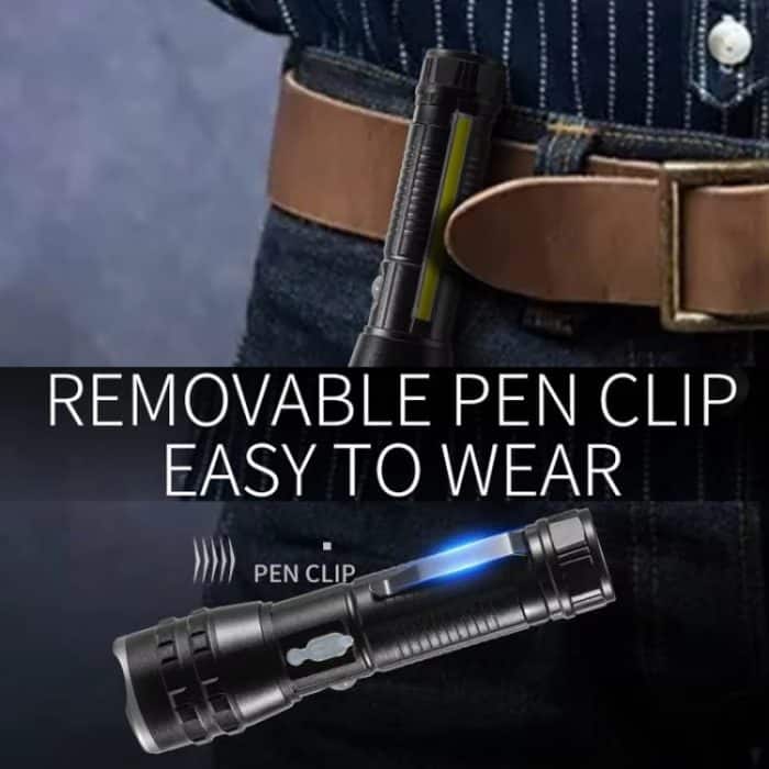 E-SMARTER P27 Taschenlampe mit Stiftclip und starkem Licht, Laserdocht, hochhelles Seitenlicht, Notfall- und Abenteuer-Taschenlampe für den Außenbereich, P27 – Bild 9